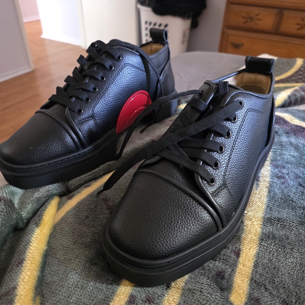 Christian Louboutin Black Sneakers with Red Detail